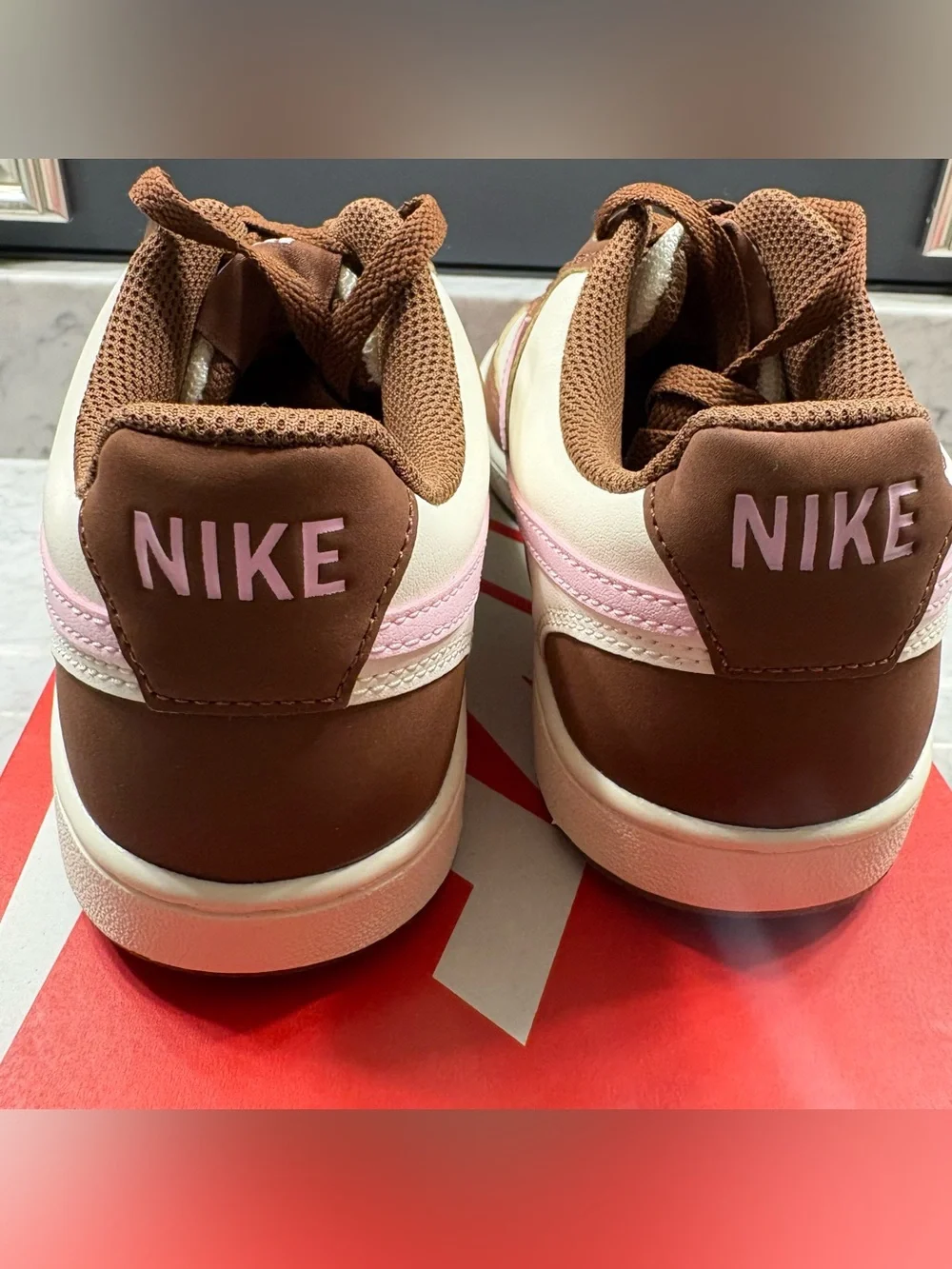 Nike Court Vision Low Neapolitan Brown Cream Pink Wonen’s Sneaker 6/6.5/9.5/10